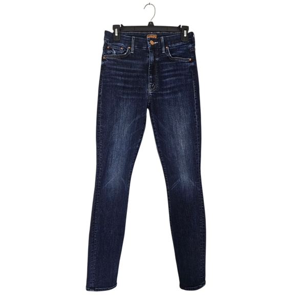 MOTHER High Waisted Looker Skinny Ankle Teaming Up Dark Blue Jeans 27 Preowned - Picture 1 of 12